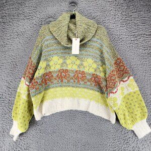 In Loom Sweater Womens Large Green Acrylic Blend Long Sleeve Pullover *NWT*